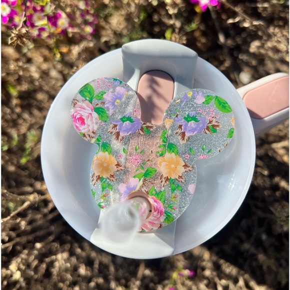 💐Stanley Cup Topper - Micky/Minnie Mouse Glitter Floral Print - Picture 5 of 5